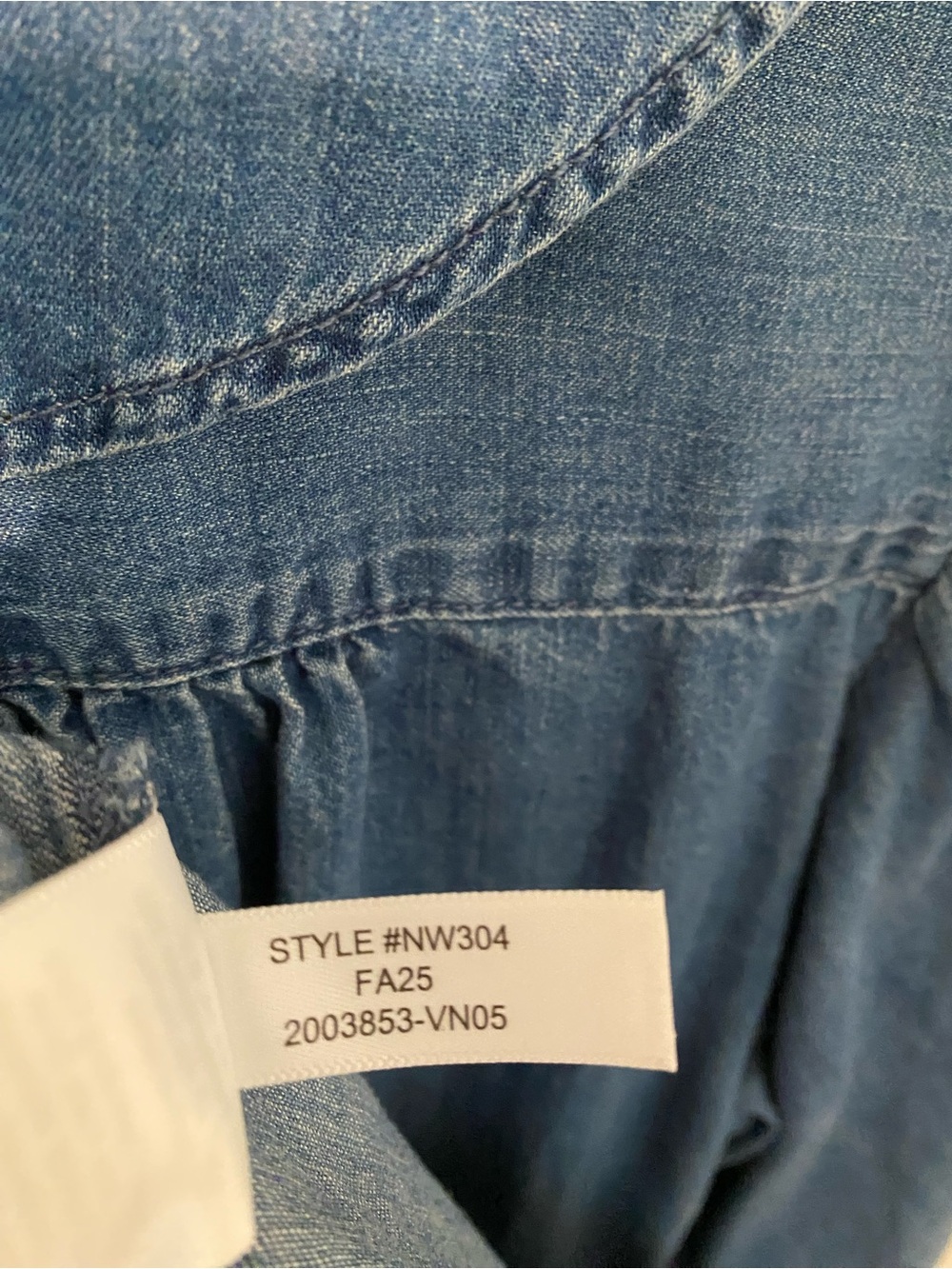 NWOT Madewell Denim Ruffled Pintuck Top - Picture 13 of 15
